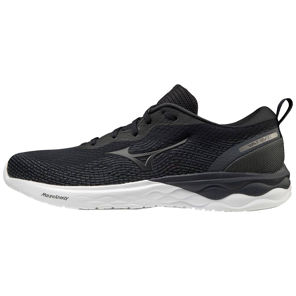 Zapatillas Running Mizuno Wave Revolt Hombre Negras/Blancas Ofertas XYIV-62947